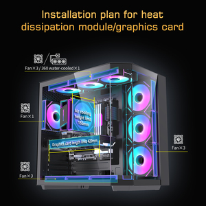 Lovingcool, venta al por mayor, ATX, torres completas, caja de escritorio para computadora casera, carcasa para computadora de juegos, caja para PC de escritorio, juegos - Product Image 3