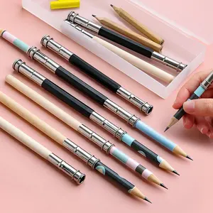 Có Thể Điều Chỉnh Gỗ Pencil Extender Dual Head Pencil Extender Chủ Kéo Dài Crayon Mở Rộng Cho Trường Học Văn Phòng Viết Công Cụ