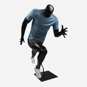 Nuevas tiendas de suministros deportivos de moda, uso de <span class=keywords><strong>cuerpo</strong></span> completo, acción móvil masculina, correr, deportes grises, maniquí masculino sin cabeza - Product Image 3