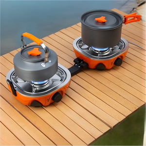 <span class=keywords><strong>Barbecue</strong></span> à <span class=keywords><strong>gaz</strong></span> portable multifonctionnel léger à 2 brûleurs pour l'extérieur, construction métallique, coupe-vent, <span class=keywords><strong>propane</strong></span>, <span class=keywords><strong>butane</strong></span> - Product Image 5