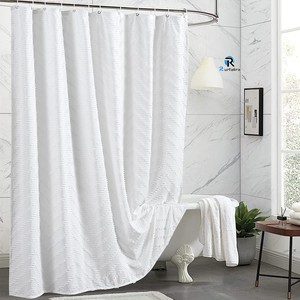 <span class=keywords><strong>Rideau</strong></span> <span class=keywords><strong>de</strong></span> <span class=keywords><strong>douche</strong></span> en tissu blanc infroissable, style bohème, à franges géométriques, à rayures, avec pompons, <span class=keywords><strong>rideau</strong></span> <span class=keywords><strong>de</strong></span> salle <span class=keywords><strong>de</strong></span> bain texturé, style <span class=keywords><strong>shabby</strong></span> chic - Product Image 2