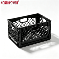 Caisse pliable robuste de 480*330*280 mm, 24 quarts, à parois épaisses, pour le transport de légumes, fruits, vin et produits laitiers à la ferme