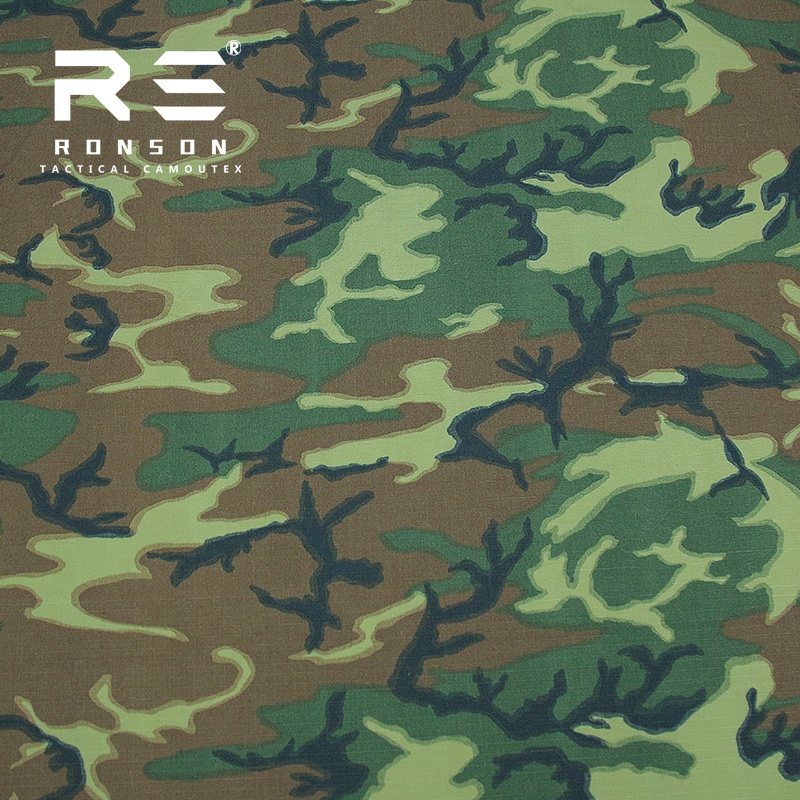 NC5050 Ribstop ERDL Nylon Cotton Fabric NYCO ERDL Camo Printed Tactical Uniform Fabric