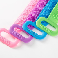 Brosse de nettoyage réutilisable pour le dos sous la douche, tapis de lavage multifonctionnel pour les pieds, avec ventouses murales, pour frotter les pieds, les bras et le corps sous la douche