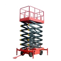 Plateforme de travail aérienne hydraulique à ciseaux, stable et manuelle, capacité de charge lourde de 500 kg, pour chantier de construction
