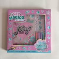 Ensemble de peinture magique pour enfants 25*25*2.5cm en gros, impression CMYK, dans un coffret cadeau, livre de coloriage, autocollants, feutres, pour l'école et la famille