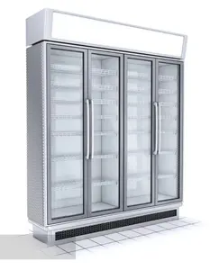 Refrigeradores puerta de vidrio Supermercado GABINETE DE BEBIDAS puerta de vidrio