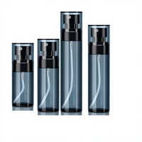 En stock, flacon pulvérisateur transparent noir de 120 ml, flacon cosmétique en plastique PET à fine brume, flacon pulvérisateur