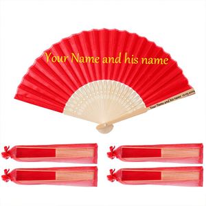 Éventail pliant personnalisé en tissu et bambou, imprimé style art populaire DIY, pour mariage, fête, cadeau d'affaires, avec motif d'amour sculpté - Product Image 3