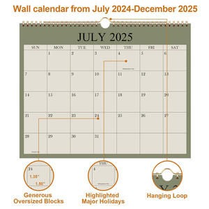 कस्टम लोगो मुद्रित ओएम/ओडम प्रचार कैलेंडर यो सर्कल 12 महीने के अंग्रेजी दीवार कैलेंडर सरल डिजाइन अंतर्राष्ट्रीय अवकाश - Product Image 3