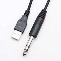 6,35-mm-Mono-AUX-Audiostecker auf USB-2.0-Konverterkabel, 1,8 m