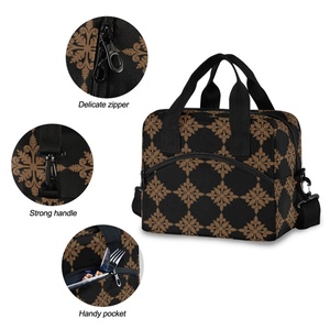Sac isotherme portable pour pique-nique, motif floral marron, style bohème, sac isotherme Aloha, sac à déjeuner personnalisé pour femmes - Product Image 5