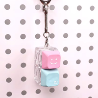 Porte-clés personnalisé en acrylique pour interrupteur de clavier avec logo DIY, impression UV, style dessin animé, capuchon de touche en alliage et relief de touche