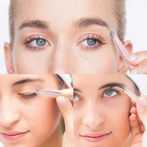 Kit de 3 pinces à épiler en acier inoxydable rose, très vendu, avec étui pour sourcils, pour femmes et hommes / Neuf, directement de l'usine 2026 - Product Image 3