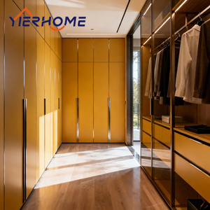 Armario de Aluminio Personalizado YIERHOME con Puerta de Vidrio Amarillo |   Luz LED Inteligente + Armario con Cajones, Vestidor Moderno y Elegante - Product Image 2