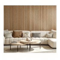 Panneau acoustique rainuré en placage de bois de qualité supérieure, MDF, fibre de polyester, écologique, certifié OEKO-TEX, 65 couleurs