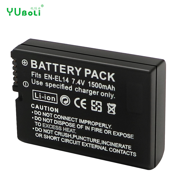 Factory Direct Sale 1500mAh Digital Camera Battery EN-EL14 for Nikon D5600 P7700 P7100 D3400 D5500 D5300 Lithium-ion Battery