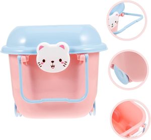 Large Flexible <b>Plastic</b> Injection-Molded Rectangle Storage Containers Wheels Handles Cute Macaron Colors Kids Toys Storage <b>Boxes</b> - Product Image 4