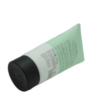 Tube de nettoyant visage purifiant et nourrissant au thé vert 150 ml, emballage personnalisé pour soins de la peau en aluminium/plastique, bouchon à vis noir