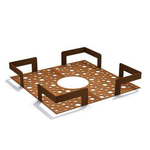 Grille de protection d'arbre en acier Corten résistant aux intempéries, style Art déco pour extérieur - Product Image 1