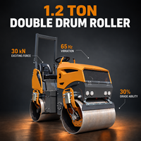 Compacteur routier vibrant à double tambour, gamme complète de 1 à 1,8 tonne, pour asphalte, mini-compacteur, 1 tonne, 1,2 tonne, 2 tonnes, 3 tonnes, 4 tonnes, 5 tonnes