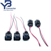4D0971992A Konektor Injektor Bahan Bakar VAG 2 Pin Female 3.5mm dengan Kabel Pigtail untuk Audi VW