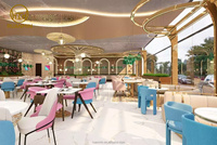 Ensemble de meubles de restaurant de nouveau style moderne de haute qualité ensemble de table et de chaises de canapé de stand en forme de U en velours, bar de restaurant