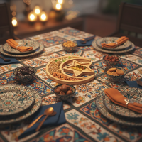 Assiette en bambou motif végétal créatif style campagnard forme irrégulière technique pigmentée pour service de table de fête Marque MOFITOS