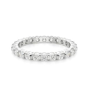 ชุดแหวนเพชรโมอิสเจียระไนทรงกลมของผู้หญิงคาริติควงแหวนแต่งงานครบรอบแต่งงานแหวนหมั้นสำหรับโอกาสพิเศษ - Product Image 5