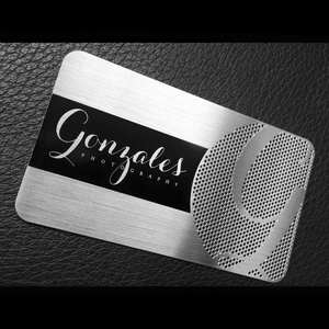 Tarjeta de visita personalizada de acero inoxidable negro mate de lujo espacios en blanco corte láser grabado banda magnética en relieve oro rosa espejo hecho - Product Image 3