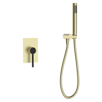 Système de douche encastré moderne pour salle de bain d'hôtel, mitigeur de bain en céramique, ensemble de robinetterie murale avec douchette à main, jet doux effet pluie, en laiton