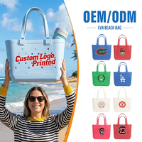 Sac de plage en EVA avec logo personnalisé, imprimé bonbons, sac fourre-tout en caoutchouc imperméable avec trous, réutilisable, grande capacité, voyage, été, travail