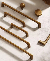 Poignées de meubles modernes en alliage de zinc personnalisées, finition or mat et noir, pour armoires de cuisine, tiroirs, penderies et commodes – Fabrication chinoise