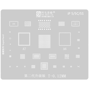 Outil de réparation de <span class=keywords><strong>carte</strong></span> mère de téléphone Amaoe 0,12 mm CPU IC SSD BGA Pochoir de reboulage en acier étamé pour <span class=keywords><strong>iPhone</strong></span> 5/<span class=keywords><strong>5C</strong></span>/5S A6/A7 - Product Image 2