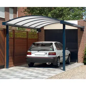 एल्यूमीनियम मंडम के साथ कार पार्किंग शेल्टर सरल या डबल गैरेज के लिए पॉली कार्बोनेट छत