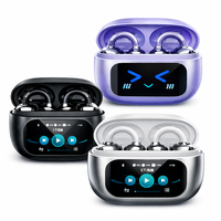 Écouteurs sans fil TWS à oreille ouverte OWS, stéréo IA avec indicateur de batterie LED