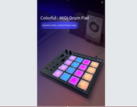 Contrôleur MIDI USB portable B-16 avec 16 pads RGB sensibles à la vitesse, pads de rythme DJ, machine de production musicale Beat Maker, logo