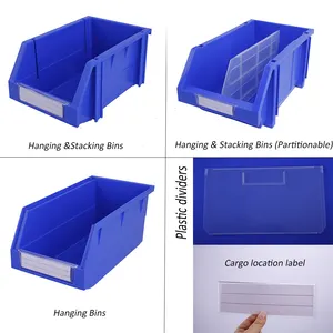 Caixa de empilhamento semibranqueira de plástico para peças de reposição, organizador de armazenamento, caixa para empilhamento de peças pequenas, atacado