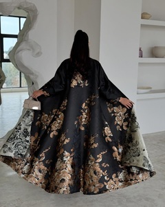 Mùa hè nóng bán khiêm tốn thiết kế tùy chỉnh hồi giáo satin abaya mở Đen Dubai - Product Image 6