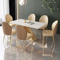 Chaises de salle à manger GEDO modernes en cuir de haute qualité avec un cadre en métal luxueux et robuste, meubles pour la maison à prix bas