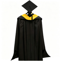 Ensemble de Robe de Remise de Diplôme Doctorat Personnalisée avec Logo, Capuchon et Tam d'Université Américaine, Tenue Académique