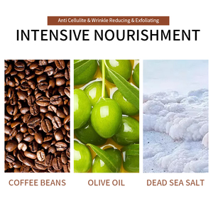 สครับกาแฟอาราบิก้าสูตรเฉพาะสำหรับผิว<span class=keywords><strong>หน้า</strong></span> ดูแลผิวด้วยน้ำมันมะกอกและเกลือทะเลเดดซี ช่วยผลัดเซลล์ผิว ทำความสะอาด ผิวขาวกระจ่างใส สครับขัดผิวกาย - Product Image 2