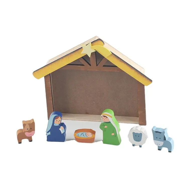 Offre Spéciale naissance de jésus ensemble de nativité en bois décoration de noël scène de nativité