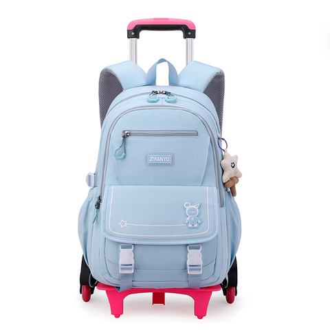 Manufacturer Custom Large Capacity Rolling Backpack Detachable School Trolley Backpack for Children