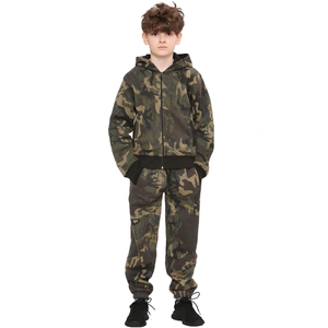 Ensemble de jogging pour garçons, camouflage, à capuche, manches longues, fermeture éclair, vêtements décontractés, respirant, en coton, tenue d'automne pour enfants - Product Image 1