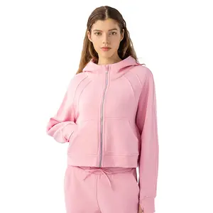 Customized Fitness Clothing yoga tops womens running coat workout hood jacket Gym Wear Workout Zipper Jacket