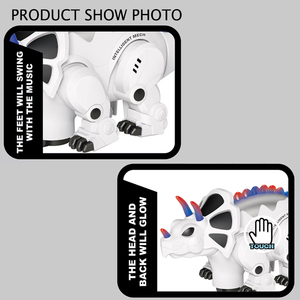 Jouet <span class=keywords><strong>robot</strong></span> <span class=keywords><strong>dinosaure</strong></span> électronique en plastique à piles Jacko Toys, marchant, avec musique et lumière - Product Image 3