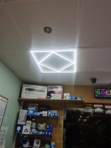 Luz de techo <span class=keywords><strong>LED</strong></span> cuadrada de 60W, <span class=keywords><strong>panel</strong></span> empotrado sin marco de 2x2 pies con alto lumen para iluminación de oficinas y centros comerciales - Product Image 3