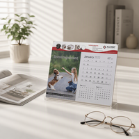 Kalender Bisnis Promosi Iklan Murah Modern Desain Halaman Putar dengan Permukaan PVC Transparan yang Dapat Disesuaikan dan Alas EVA Keras
