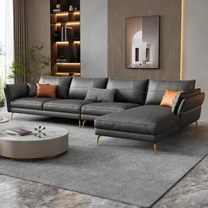 HANYEE Set Sofa Modern OEM, Penjualan Laris Perabot Ruang Tamu Sofa Bentuk L